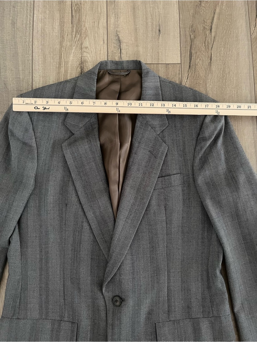 Vintage Christian Dior Monsieur Men’s Gray Striped Two-Piece Suit Business 40R - Picture 12 of 16